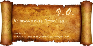 Visnovszky Orsolya névjegykártya